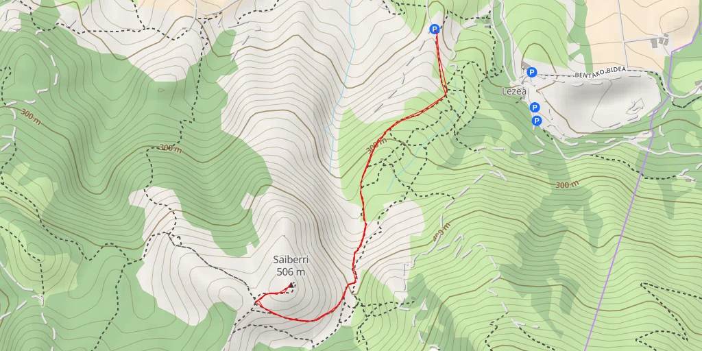 Map of the trail for Saiberri