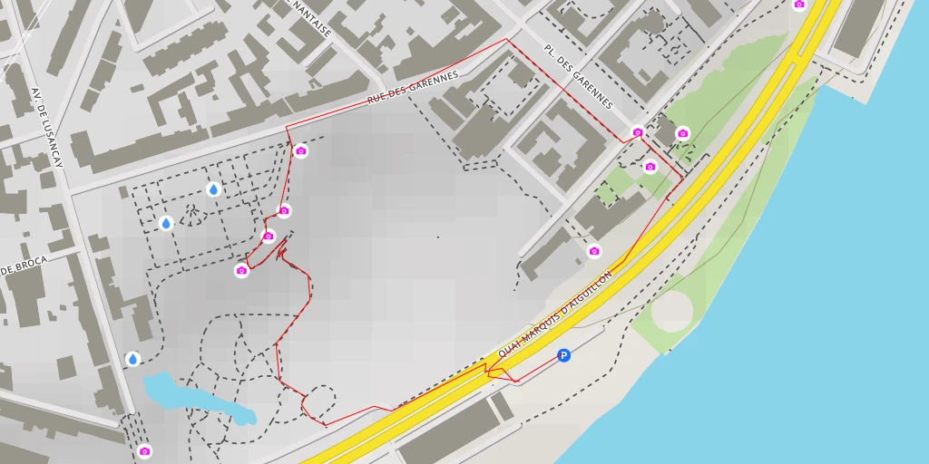 Map of the trail for Rue des Garennes - Nantes