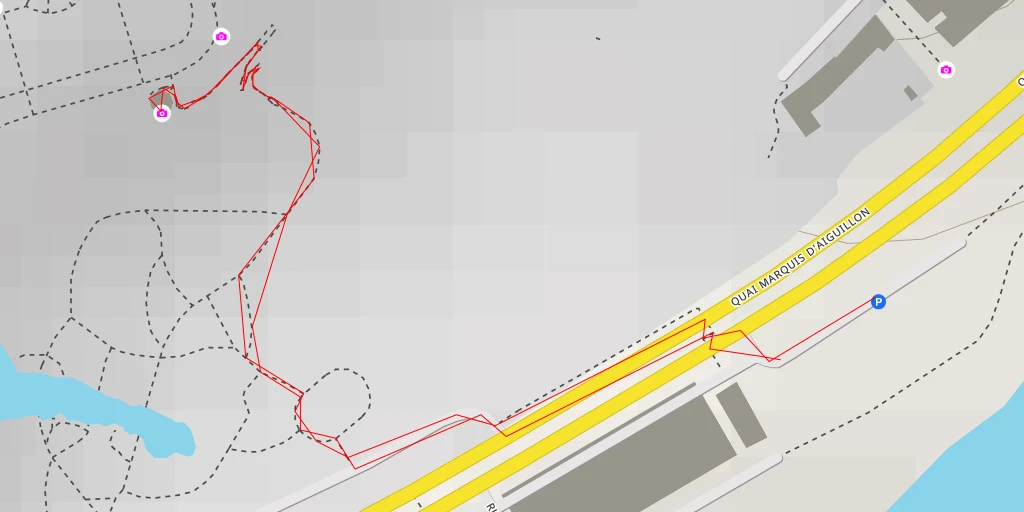 Map of the trail for Belvédère de l’Hermitage (Tadashi Kawamata)