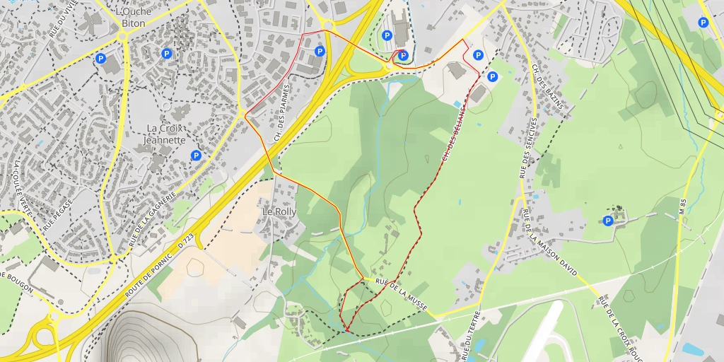 Carte de l'itinéraire :  Chemin du Pas de l'Ouaille - Chemin du Pas de l'Ouaille