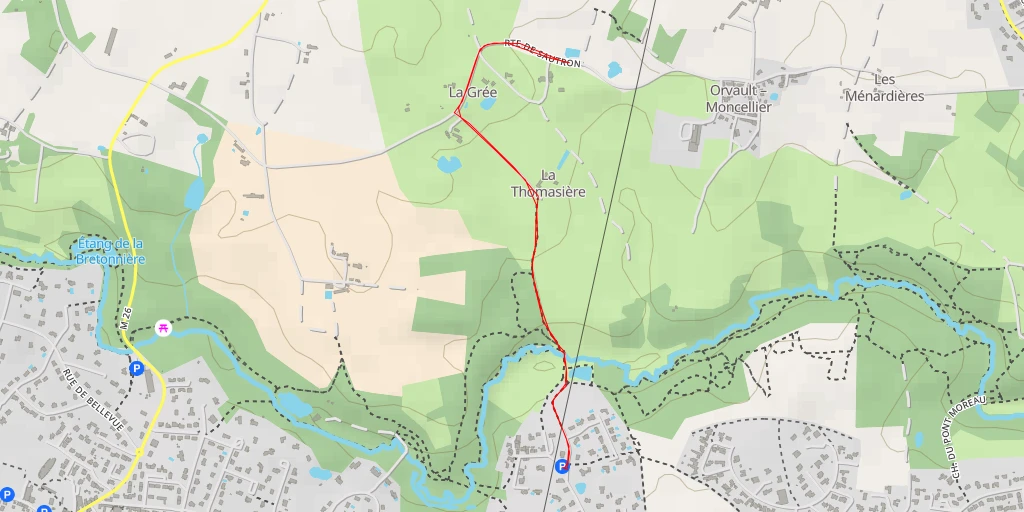 Carte de l'itinéraire :  Route de Sautron - Route de Sautron