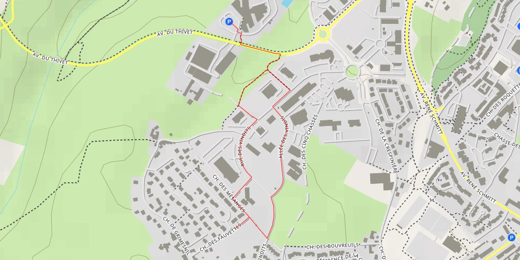 Map of the trail for Chemin des Fauvettes - Chemin des Fauvettes