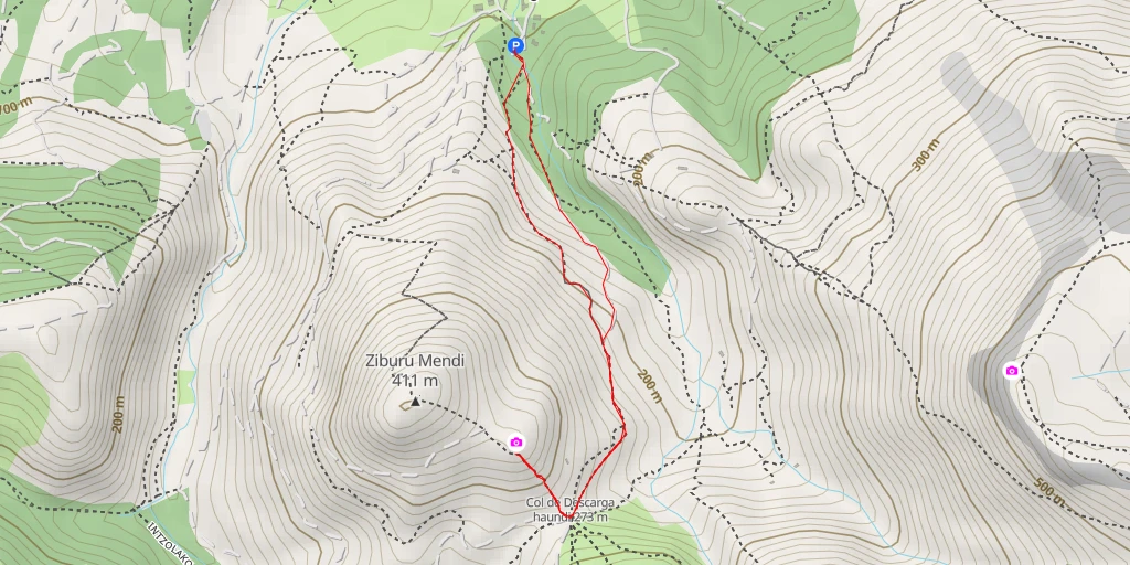 Map of the trail for Deskargahandiko lepoa - Ascain