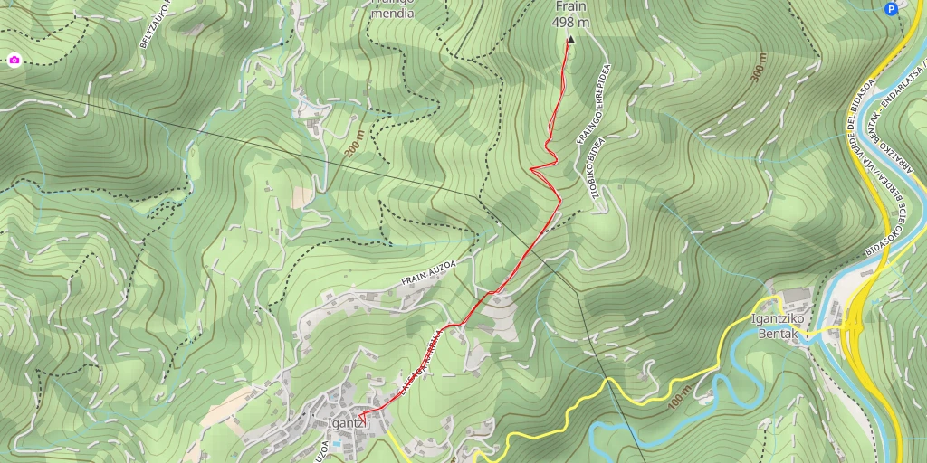 Map of the trail for Frain