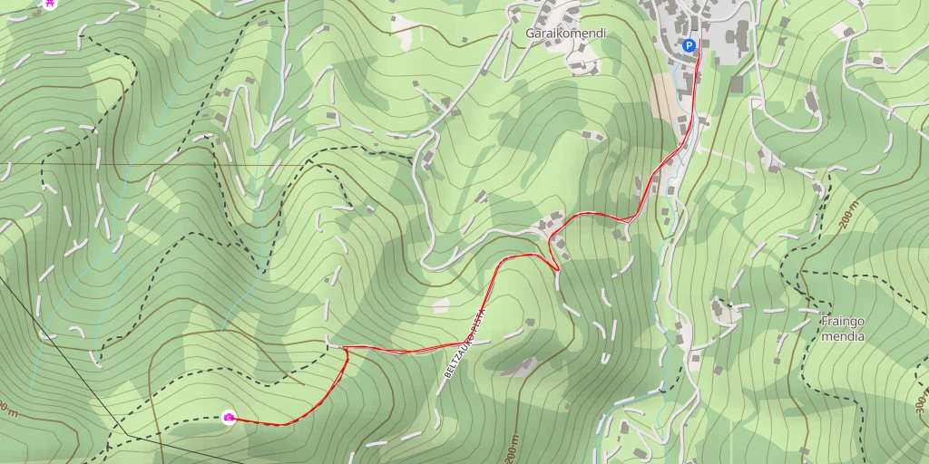 Map of the trail for Beltzau