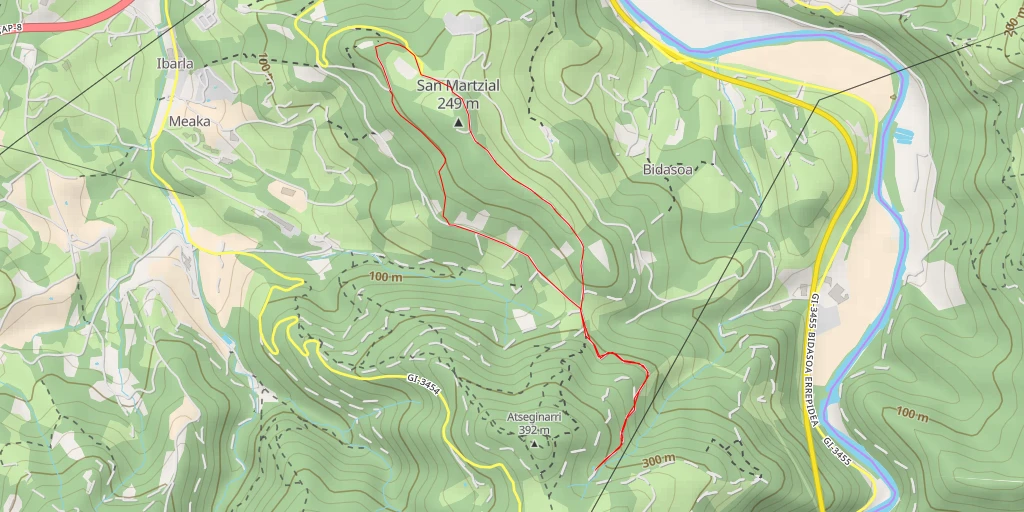 Carte de l'itinéraire :  Tuberkuluen bidea - Camino de los tuberculosos