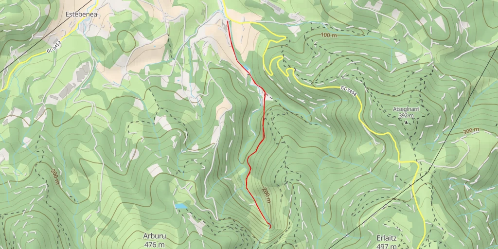 Map of the trail for Meazuriko tunelak