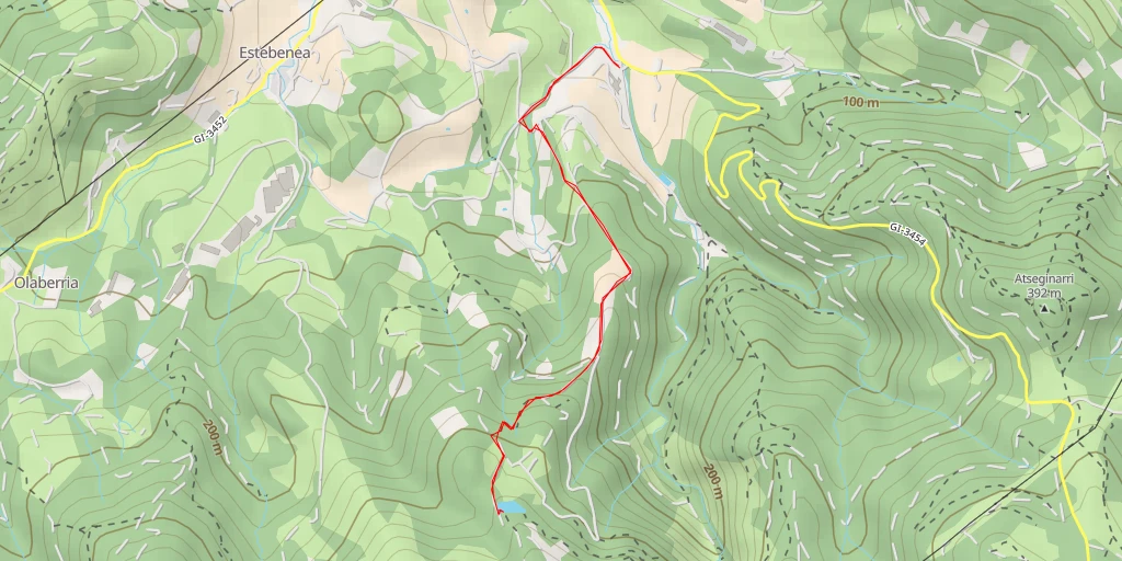 Map of the trail for Arrizurreta ur-biltegia