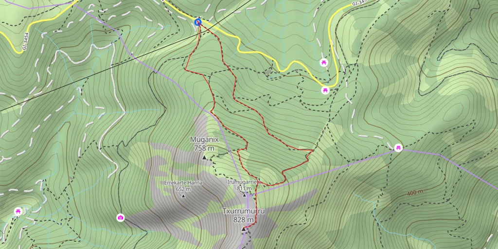 Map of the trail for Txurrumurru