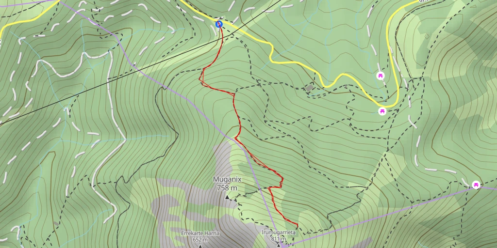 Map of the trail for Irumugarrieta