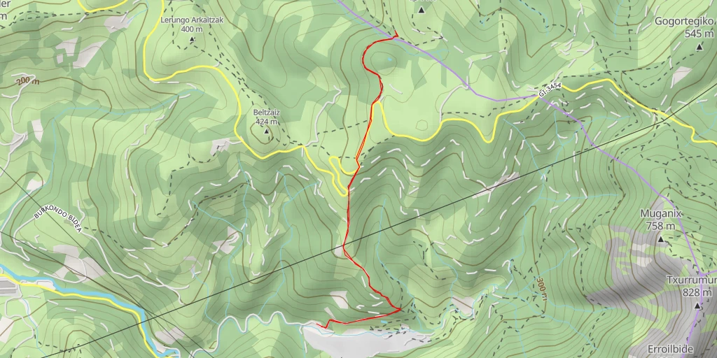 Map of the trail for Almacen Explotacion De Manzanos - GI-3454