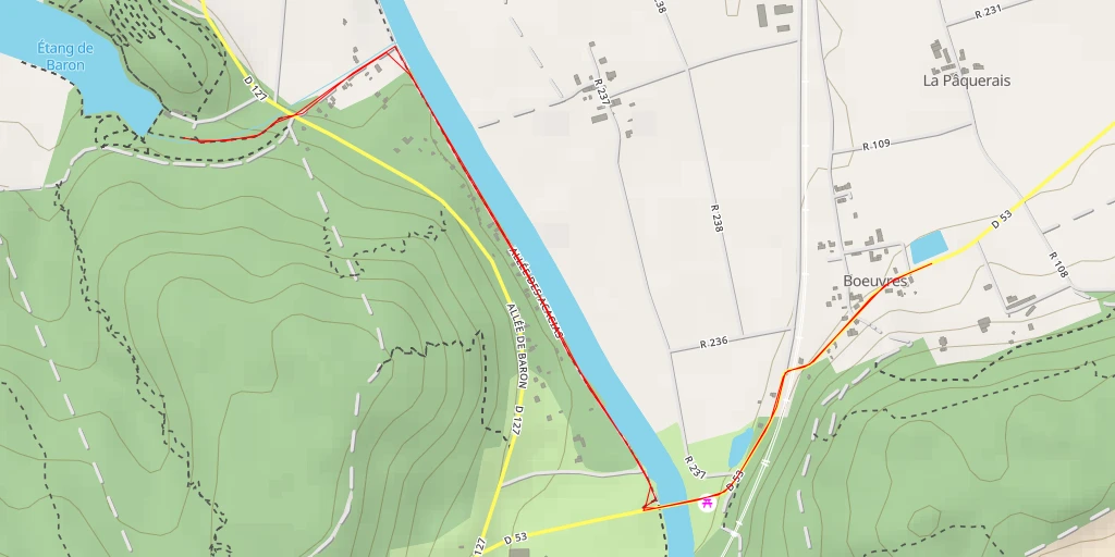 Carte de l'itinéraire :  D 53 - D 53 - Guipry-Messac