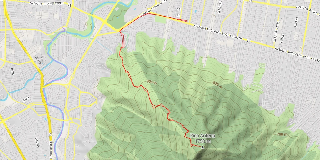 Map of the trail for Pico Antena