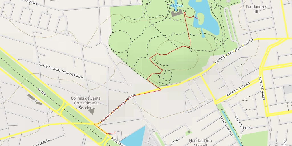 Map of the trail for José Antonio de Murguía - Santiago de Querétaro