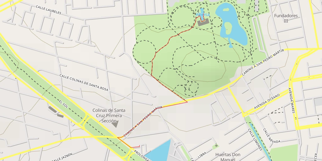 Map of the trail for Alberca