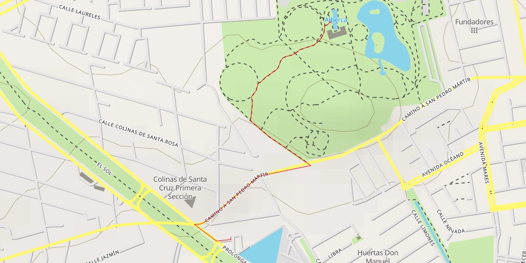 Map of the trail for Alberca