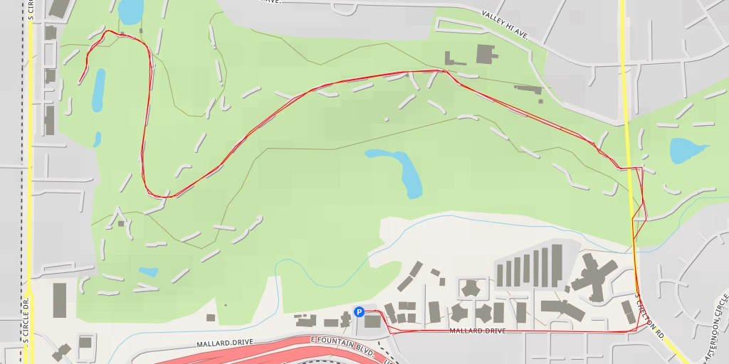 Map of the trail for Valley Hi Golf Course - South Chelton Road - Colorado Springs