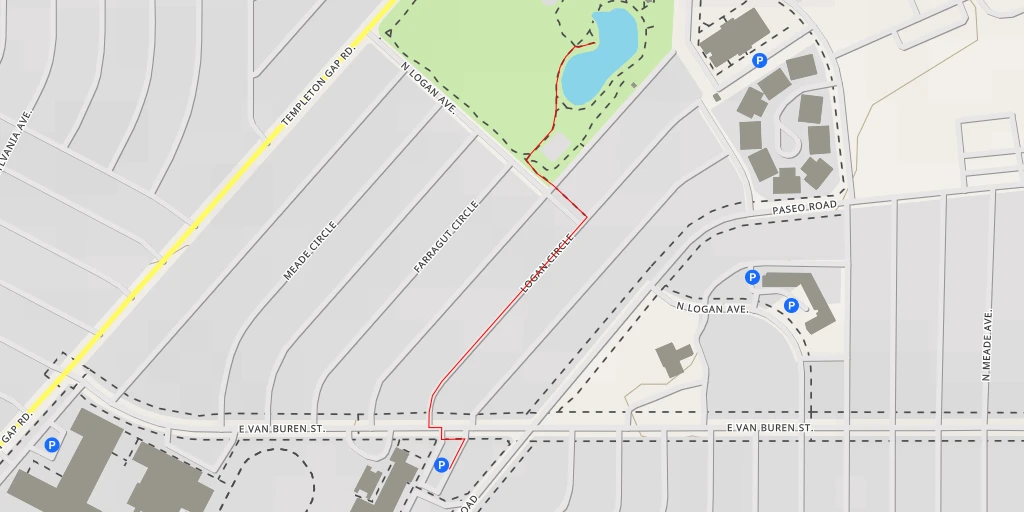 Map of the trail for Melissa Drive - Colorado Springs