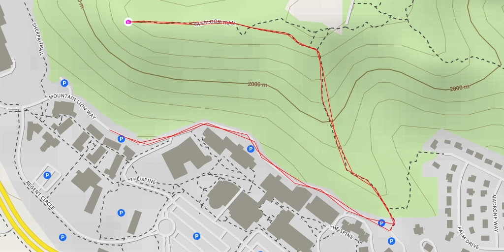 Carte de l'itinéraire :  Overlook Trail - Overlook Trail - Colorado Springs