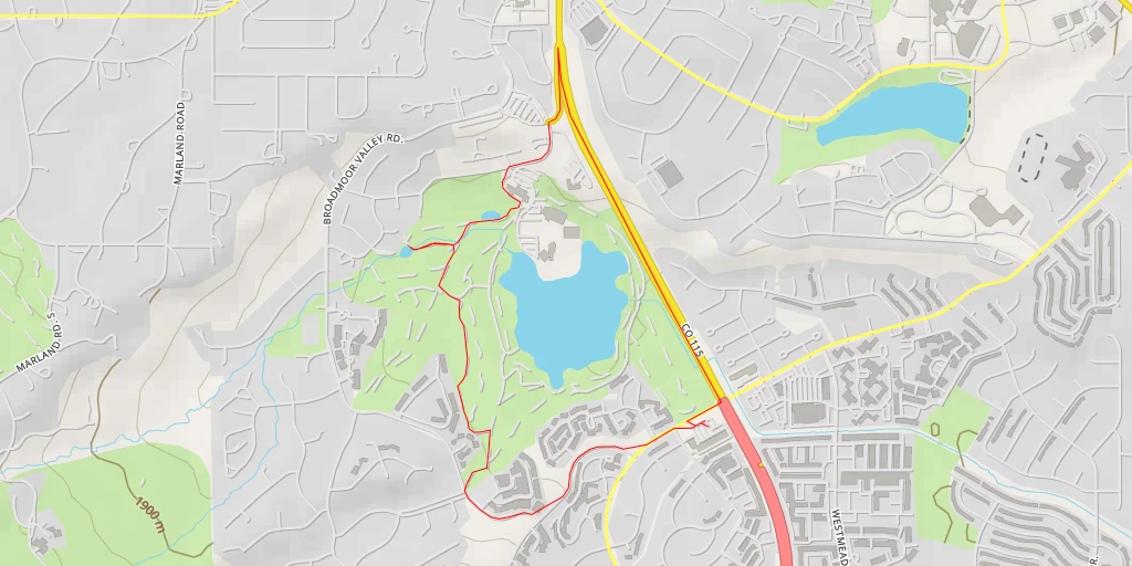 Map of the trail for The Country Club of Colorado - East Clubhouse Drive - Colorado Springs