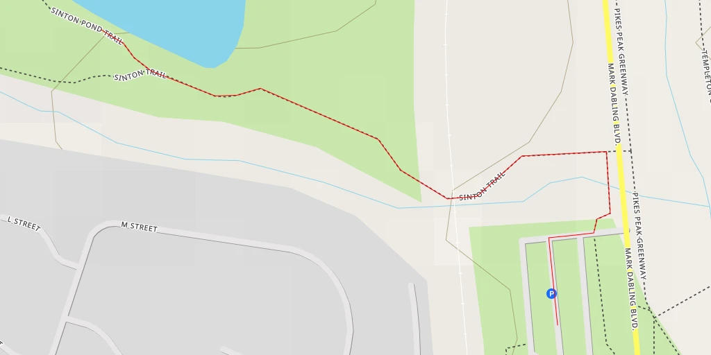 Map of the trail for Sinton Pond