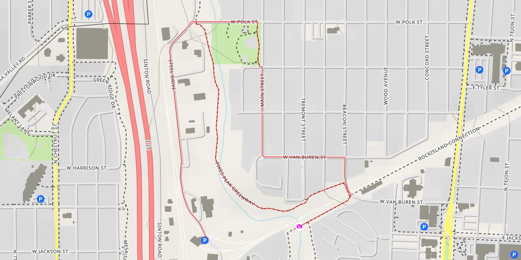 Map of the trail for Popcycle Bridge