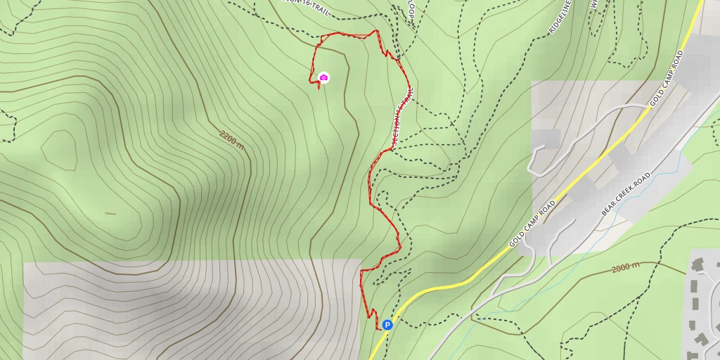 Map of the trail for Forrest Allen Overlook