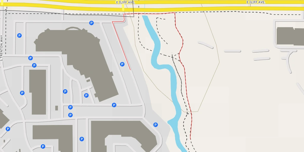 Map of the trail for Cherry Creek Trail - Cherry Creek Trail - Centennial