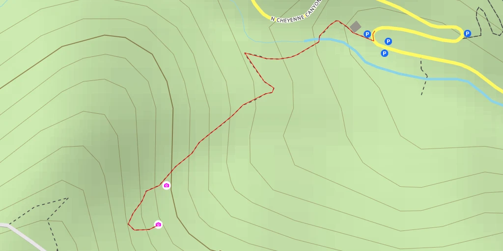 Map of the trail for Silver Cascades Falls Trail