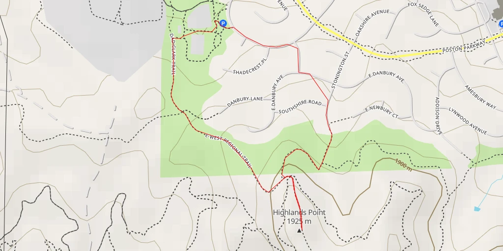 Map of the trail for Highlands Point