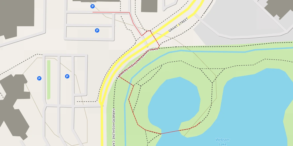 Map of the trail for Webster Lake