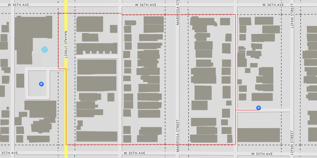 Carte de l'itinéraire :  Navajo Street - Denver