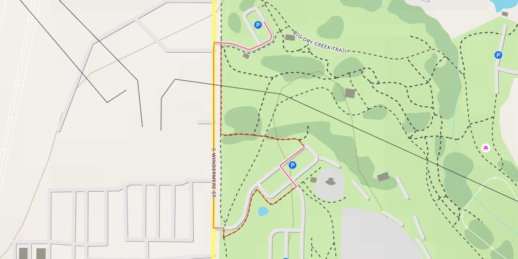 Map of the trail for South Windermere Street