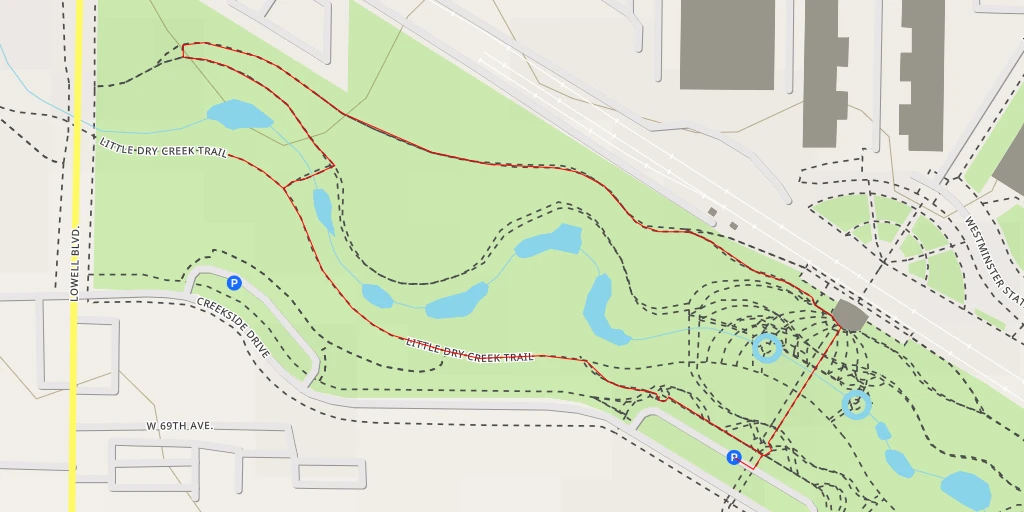 Map of the trail for Little Dry Creek Trail - Little Dry Creek Trail - Westminster