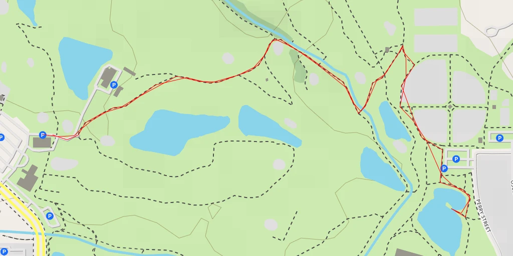 Map of the trail for Perry Street - Westminster