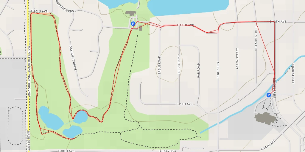 Map of the trail for East 10th Avenue