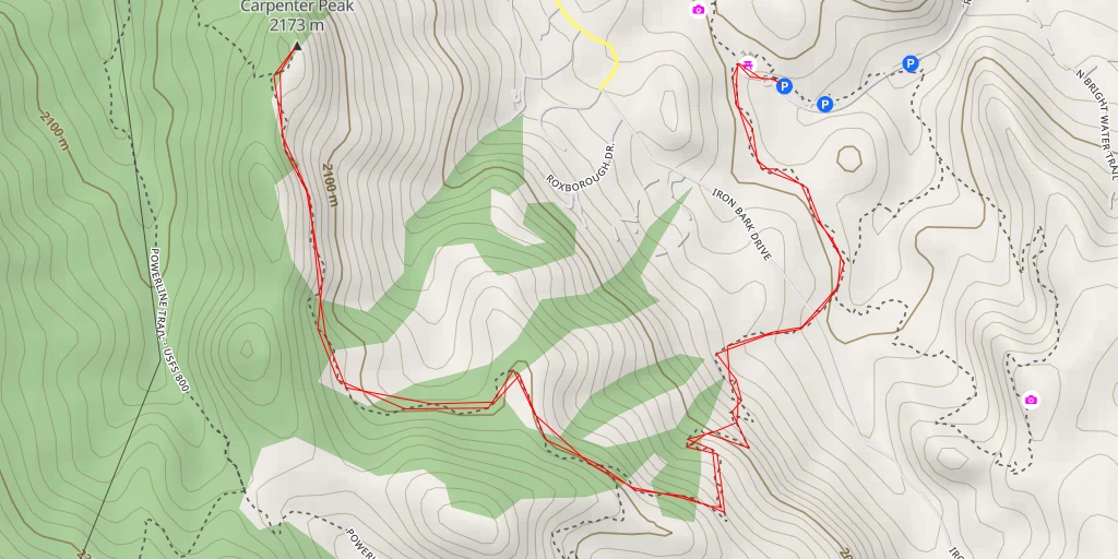 Map of the trail for Carpenter Peak