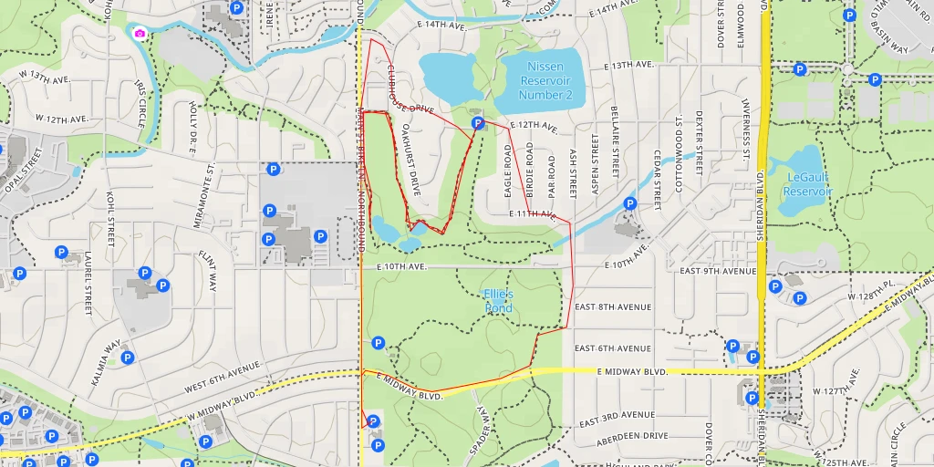 Map of the trail for Main Street - Main Street