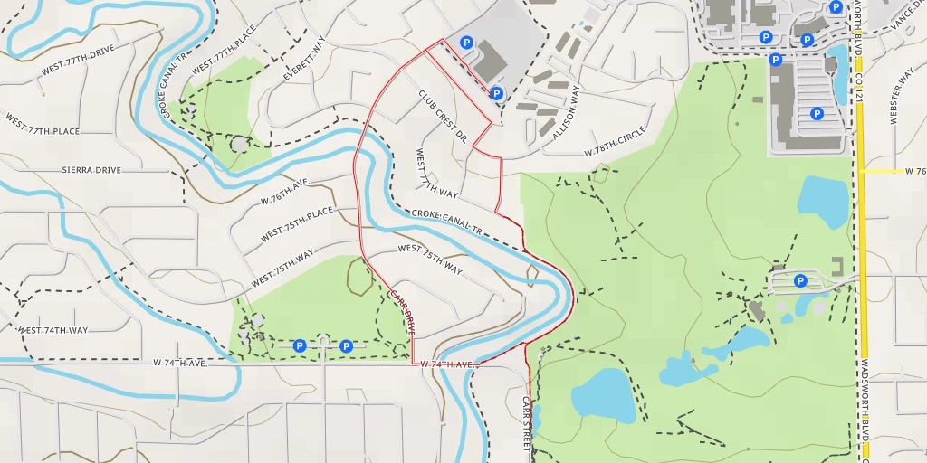 Map of the trail for Indian Tree Golf Club - Croke Canal tr