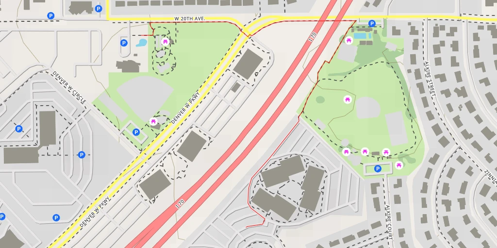 Map of the trail for West 20th Avenue