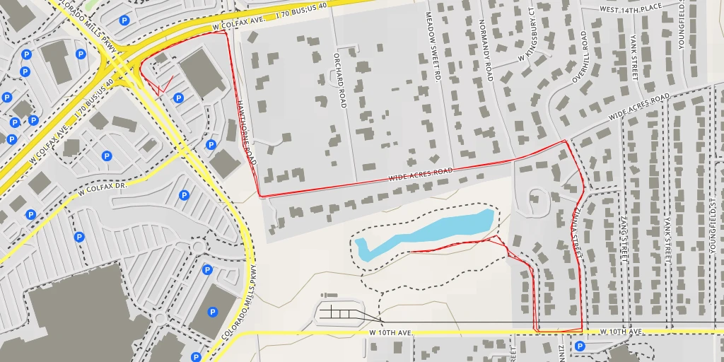 Carte de l'itinéraire :  Wide Acres Road - Wide Acres Road