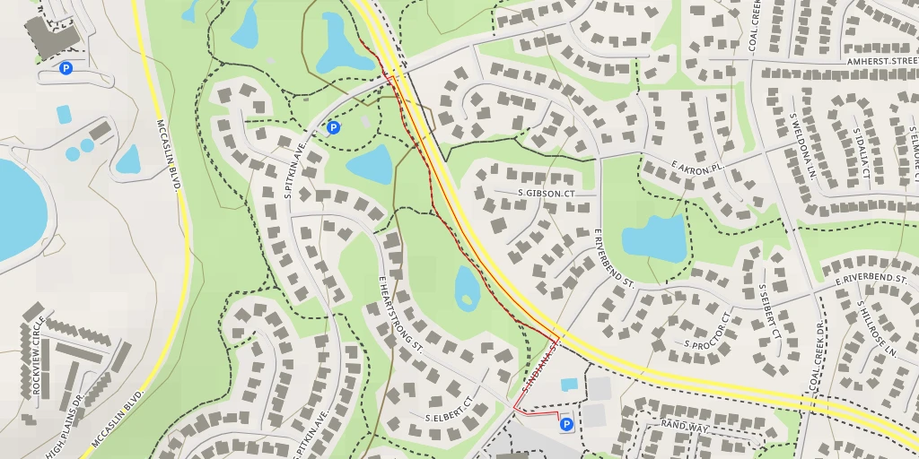 Map of the trail for McCaslin Trail - McCaslin Trail