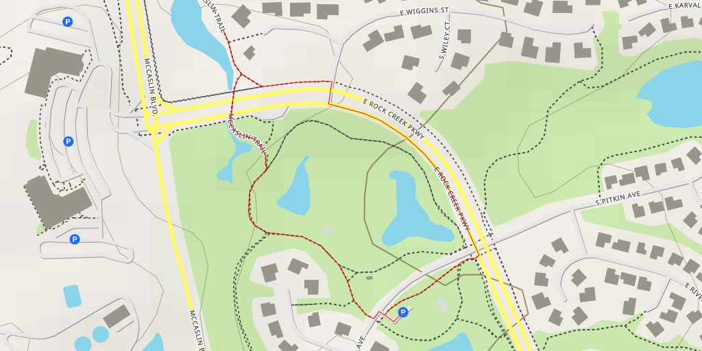 Map of the trail for McCaslin Trail - McCaslin Trail