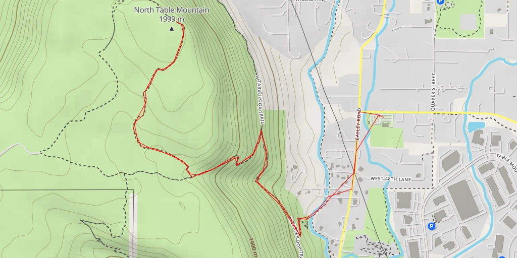 Carte de l'itinéraire :  North Table Mountain