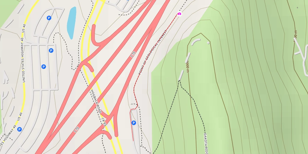 Map of the trail for AI - Point of Geological Interest