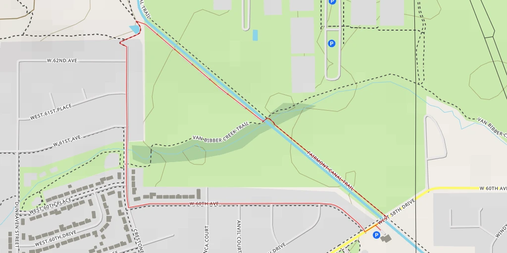 Map of the trail for Fairmont Canal Trail - Fairmont Canal Trail