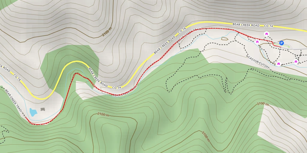 Carte de l'itinéraire :  Dunafon Castle - Bear Creek Road - Golden