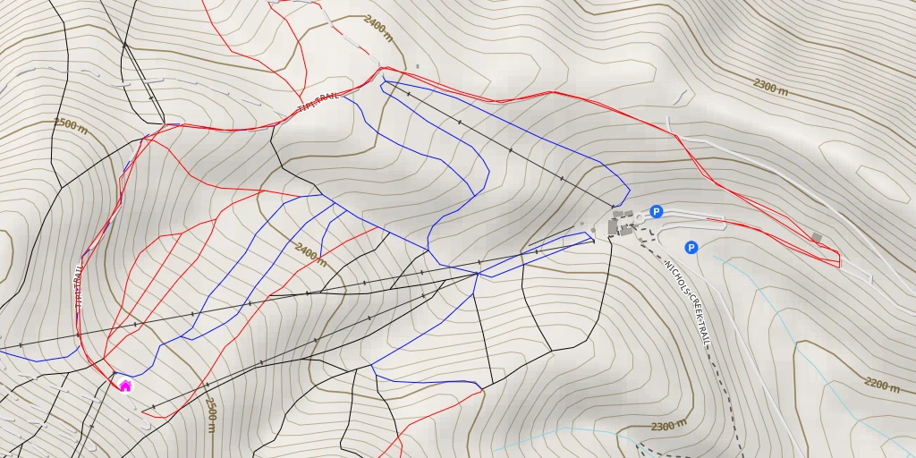 Map of the trail for AI - Midway Chalet