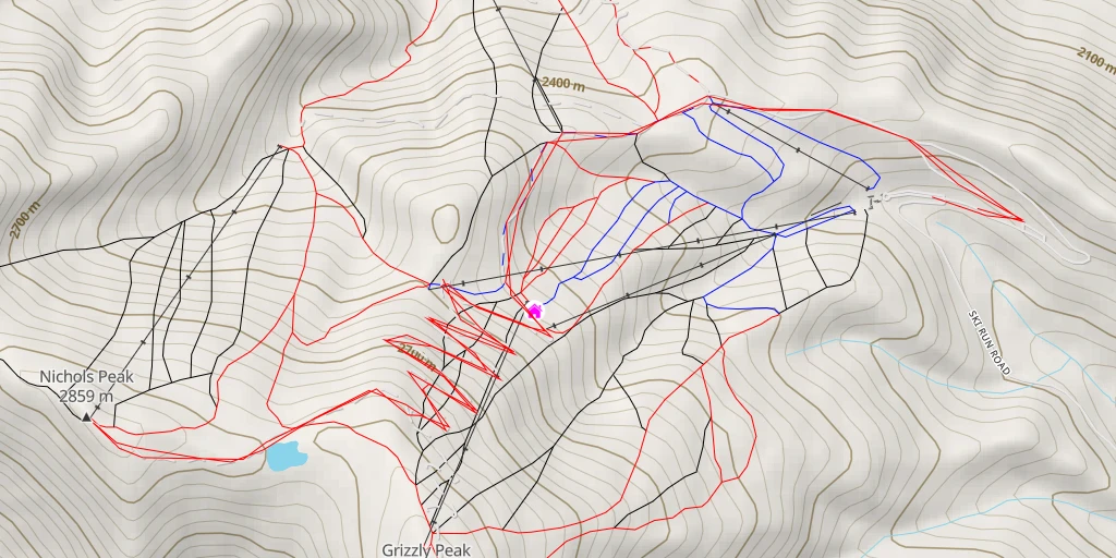 Map of the trail for Nichols Peak