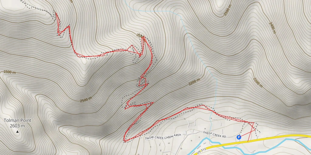 Carte de l'itinéraire :  Bear Track Trail - Bear Track Trail